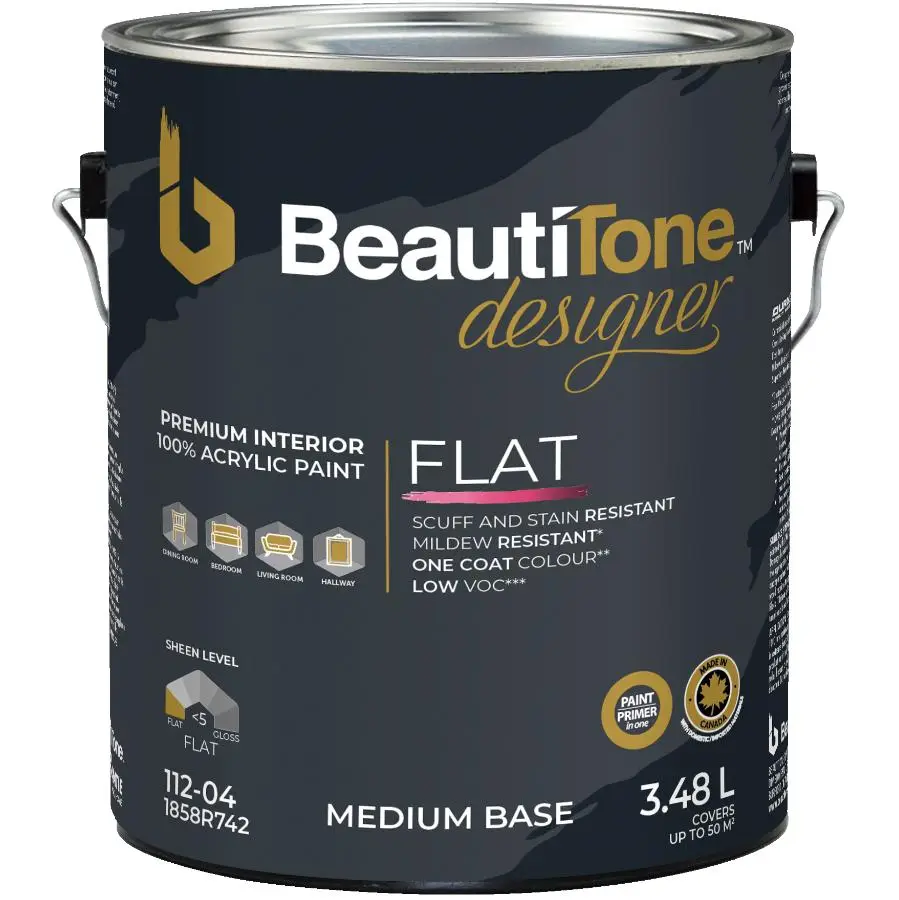 image of Beautitone Designer Flat Latex paint can